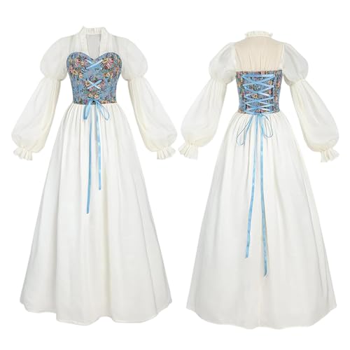gifyym Damen Renaissance Kleid Puffärmel Renaissance Kleid Viktorianische Fee Hexenkostüm Hohe Taille Gerafft Mittelalter Kleid Cosplay Halloween Festival Mottoparty gifyym Damen Renaissance Kleid Puffärmel Renaissance Kleid Viktorianische Fee Hexenkostüm Hohe Taille Gerafft Mittelalter Kleid Cosplay Halloween Festival Mottoparty von gifyym