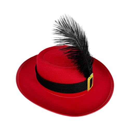 gifyym Gentleman Fedoras - Black Filz Musketier Hut - Musketierkappe Mit Feder - Leichtes Federleitungskostüm Kopfstück - Atmungsaktierbar gifyym Gentleman Fedoras - Black Filz Musketier Hut - Musketierkappe Mit Feder - Leichtes Federleitungskostüm Kopfstück - Atmungsaktierbar von gifyym