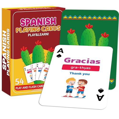 gisgfim 54 spanische Spielkarten, hispanische englische Sätze, Wortschatz, Anfänger, Lernkarten, pädagogisch, zweisprachig, Lernkarten, Spiele für Familie, Freunde, Reisen, Spielen, Aktivität, Kind, gisgfim 54 spanische Spielkarten, hispanische englische Sätze, Wortschatz, Anfänger, Lernkarten, pädagogisch, zweisprachig, Lernkarten, Spiele für Familie, Freunde, Reisen, Spielen, Aktivität, Kind, von gisgfim