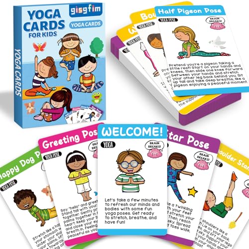 gisgfim Yogakarten, 30 Yoga-Posen, lustige Cartoon-Workout-Positionen, Lernkarten für Zuhause, Fitnessstudio, Anfänger, Fortgeschrittene, Lernaktivitäten, Gedächtnisspiel, fördert Achtsamkeit und gisgfim Yogakarten, 30 Yoga-Posen, lustige Cartoon-Workout-Positionen, Lernkarten für Zuhause, Fitnessstudio, Anfänger, Fortgeschrittene, Lernaktivitäten, Gedächtnisspiel, fördert Achtsamkeit und von gisgfim