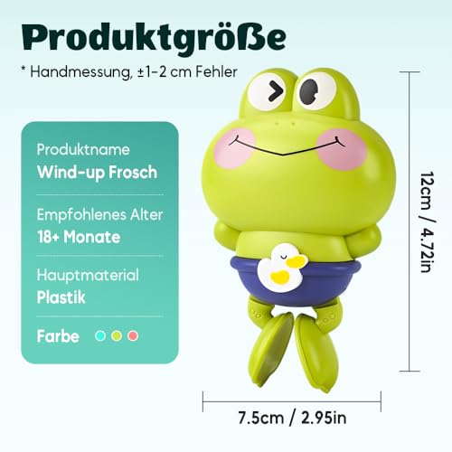 Baby-Badespielzeug für Kinder, 2025 Neuest Badewannenspielzeug, Süßer Frosch Uhrwerk Schwimmbad Spielzeug, wasserspielzeug Kinder ab 1 2 3 4 Jahr, Geschenke für Kinder Jungen Und Mädchen (B) von givuaime