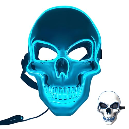 givuaime LED Halloween Maske, 2025 Neu Ghostface Maske, Glühende Halloween Maske, Horror Scream Maske Für Maskerade Cosplay, Gesichtsmaske Für Kinder Männer Frauen Halloween Festival Party (G) von givuaime