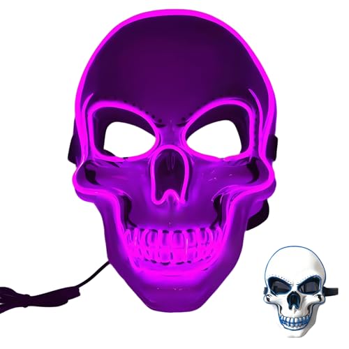givuaime LED Halloween Maske, 2025 Neu Ghostface Maske, Glühende Halloween Maske, Horror Scream Maske Für Maskerade Cosplay, Gesichtsmaske Für Kinder Männer Frauen Halloween Festival Party (J) von givuaime