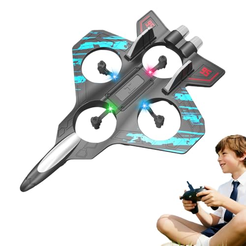 givuaime RC Flugzeuge Flugzeug Jet mit Licht, 2025 Neuest Ferngesteuertes Flugzeug, Vertikal Startendes Schaumflugzeug, Rc Plane Leicht Mit Anti-Sturz-Technologie & 360°-Stunt Für Anfänger (Blau) von givuaime