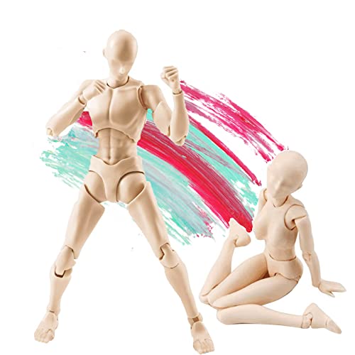 gnallang Actionfiguren, PVC-Modell (gelbe Farbe) mit Box, Zeichnungsfigur, Modelle für Künstler (Damen und Herren) von gnallang