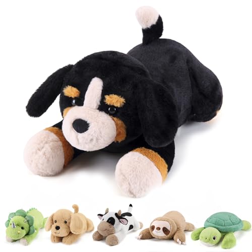 gnomantic Berner Sennenhund gewichtete Stofftiere – 71,1 cm, 2,3 kg gewichtete Plüschtiere – großes gefülltes Hunde-Plüschkissen – niedliches Plüschtier, Geschenk für Kinder und Erwachsene (71,1 cm von gnomantic