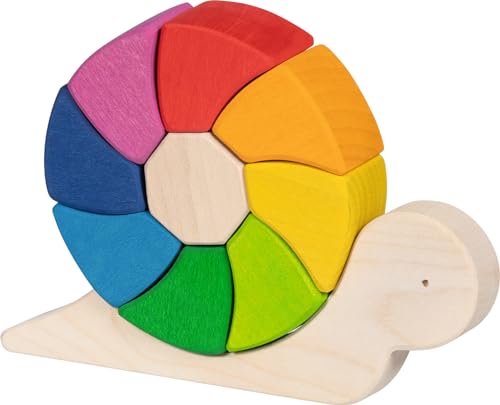 goki 58368 - Bausteine Kecke Schnirkelschnecke Pauline - goki Evolution - Bunte Farben auf Wasserbasis - Made in Europa von goki