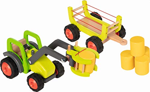 goki Frontlader mit Heuwagen: 55,4 x 16,3 x 15,2 cm, 7 Teile, Holz, per Stück von goki