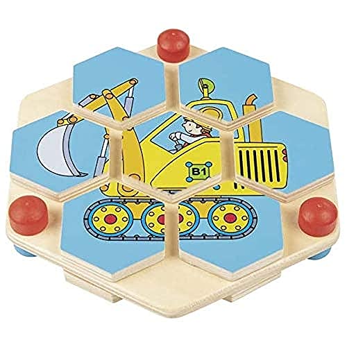 GOKI - Hexagonales Puzzle auf der Holzarbeit, mehrfarbig (57452) von goki