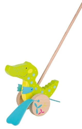 goki 54911 Schiebetier Krokodil, Susibelle, 25 x 12 x 60 cm, Holz, Lauflernspielzeug mit watschelnden Gummifüßen, ab 1 Jahr goki 54911 Schiebetier Krokodil, Susibelle, 25 x 12 x 60 cm, Holz, Lauflernspielzeug mit watschelnden Gummifüßen, ab 1 Jahr von goki