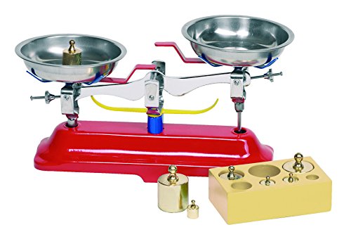 Goki 51891 - Metallwaage mit Gewichten - 26 cm, 7 Gewichte, robust und langlebig, pädagogisch wertvoll von goki