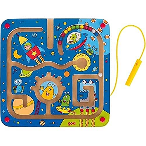 Goki 53817 Magnetlabyrinth Weltall aus Holz von goki