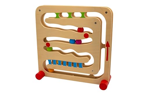 goki 53819 - Kugelbahn mit Fingerfahrstuhl, Innovatives Holzspielzeug mit motorischem Lerneffekt, 6 Kugeln, 30x30x10cm, natur, ab 2 Jahre goki 53819 - Kugelbahn mit Fingerfahrstuhl, Innovatives Holzspielzeug mit motorischem Lerneffekt, 6 Kugeln, 30x30x10cm, natur, ab 2 Jahre von goki