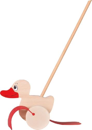 goki 54939 Schiebetier Ente aus massivem Holz, Gesamtlänge 66 cm inkl. Schiebestab – mit Gummifüßen und lustigem Watschelgang, ab 1 Jahr goki 54939 Schiebetier Ente aus massivem Holz, Gesamtlänge 66 cm inkl. Schiebestab – mit Gummifüßen und lustigem Watschelgang, ab 1 Jahr von goki