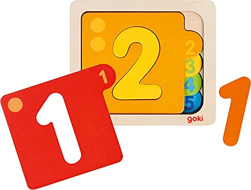 GOKI 57410 Zahlen Puzzle No aplica Rätsel, bunt von goki