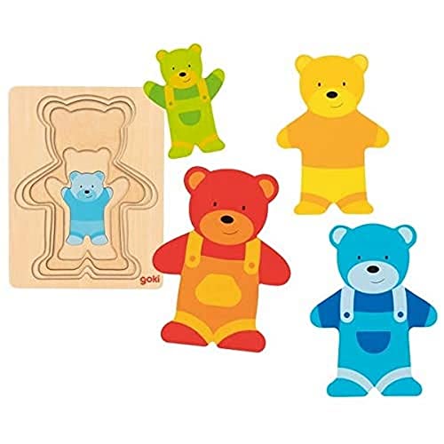 GOKI Schichten, Bär und Puzzle, Mehrfarbig (57449) von goki