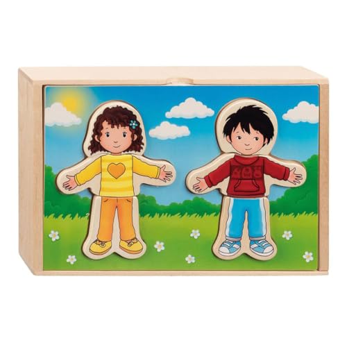 Anziehpuppenpuzzle Junge und Mädchen im Holzkasten (Kinderpuzzle) von goki