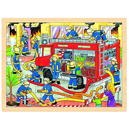 Goki 57527 57527-Einlegepuzzle-Feuerwehreinsatz, S von goki