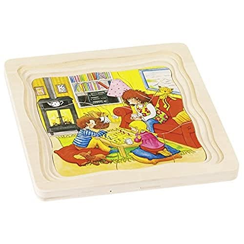 Goki 57566 - Schichtenpuzzle - Mein Tag von goki