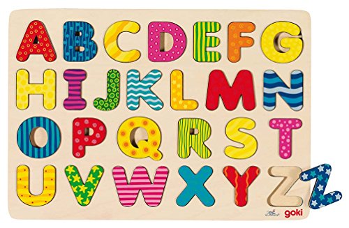 Goki Alphabetpuzzle aus Holz - 30 x 21 x 1 cm, 26 Teile, pädagogisch wertvoll, fördert Feinmotorik Goki Alphabetpuzzle aus Holz - 30 x 21 x 1 cm, 26 Teile, pädagogisch wertvoll, fördert Feinmotorik von goki