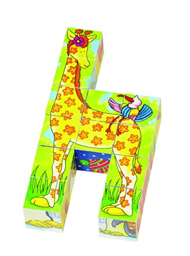 Goki 57815 Würfelpuzzle, lustige Tiere, gemischt, S von goki