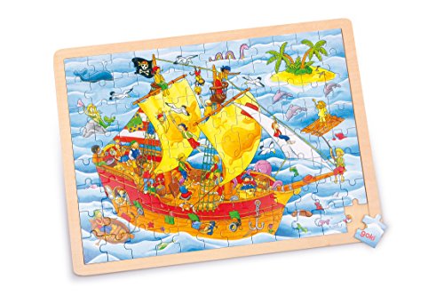 small foot 57831 Einlegepuzzle Piraten aus Holz, Holzpuzzle mit Schiff und Seeleuten, Lernspielzeug und Kinderpuzzle, fördert Fantasie und Motorik der Kinder, 40cm x 30cm, 96er Set, ab 3 Jahre small foot 57831 Einlegepuzzle Piraten aus Holz, Holzpuzzle mit Schiff und Seeleuten, Lernspielzeug und Kinderpuzzle, fördert Fantasie und Motorik der Kinder, 40cm x 30cm, 96er Set, ab 3 Jahre von goki
