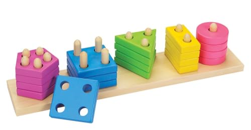 goki 58927 Farben- und Formensortierspiel aus Holz, 21 Teile (20 Formen, 1 Ständer), 34,8 × 7 × 7,1 cm – pädagogisches Steckspiel ab 2 Jahren goki 58927 Farben- und Formensortierspiel aus Holz, 21 Teile (20 Formen, 1 Ständer), 34,8 × 7 × 7,1 cm – pädagogisches Steckspiel ab 2 Jahren von goki