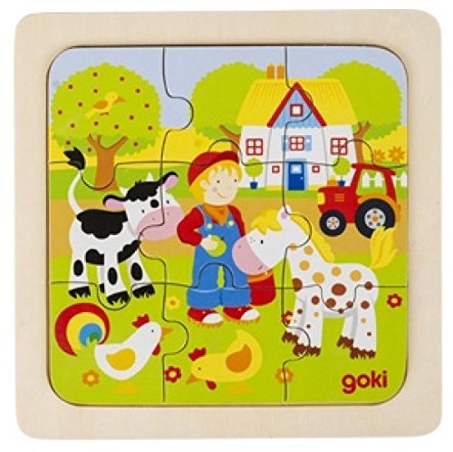 Goki Einlegepuzzle Bauernhof, 9 Teile von goki