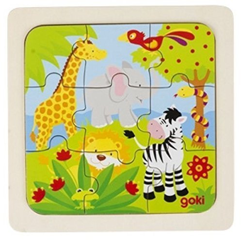 Goki Einlegepuzzle Tiere im Dschungel, 9 Teile Goki Einlegepuzzle Tiere im Dschungel, 9 Teile von goki