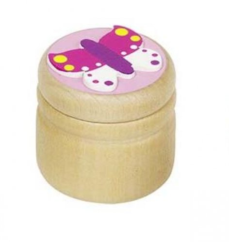 Goki Milchzahndose rosa Schmetterling Holz Zahndose Holzdose Goki Milchzahndose rosa Schmetterling Holz Zahndose Holzdose von goki