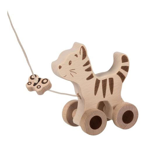Goki - Ziehen Sie Katze Seil Fahrzeuge, Farbe Beige (54864) von goki