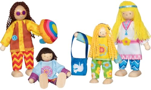 goki 51442 – Biegepuppen Hippiefamilie– 4-teiliges Puppenfamilien-Set mit Eltern und Zwei Kindern für Puppenhaus und Rollenspiel goki 51442 – Biegepuppen Hippiefamilie– 4-teiliges Puppenfamilien-Set mit Eltern und Zwei Kindern für Puppenhaus und Rollenspiel von goki