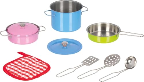 goki 51467 Kochset farbenfroh aus Metall, Hochwertiges Kochspielzeug für Kinder, Inkl. Töpfen, Deckel, Topflappen und Küchenutensilien, 9-er Set, ab 3 Jahre goki 51467 Kochset farbenfroh aus Metall, Hochwertiges Kochspielzeug für Kinder, Inkl. Töpfen, Deckel, Topflappen und Küchenutensilien, 9-er Set, ab 3 Jahre von goki