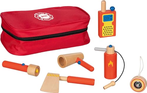 goki 51474 - Feuerwehr-Einsatztasche Holz, komplettes Spielset, nachhaltiges Holzspielzeug, 7-teilig, ab 3 Jahre goki 51474 - Feuerwehr-Einsatztasche Holz, komplettes Spielset, nachhaltiges Holzspielzeug, 7-teilig, ab 3 Jahre von goki