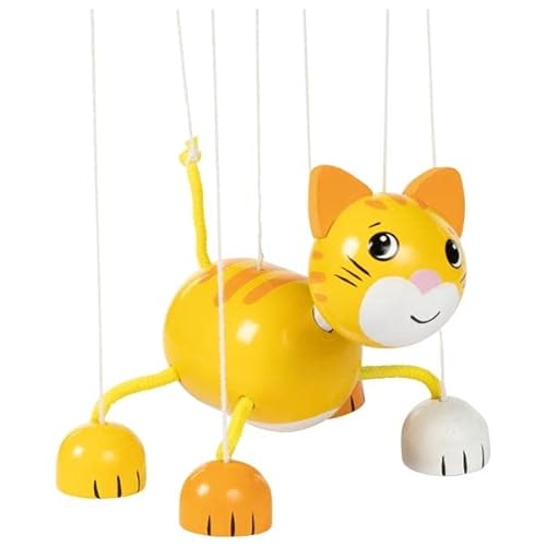 goki 51478 - Marionette Katze - vollbewegliche Marionette- Fördert Feinmotorik und Konzentration von goki