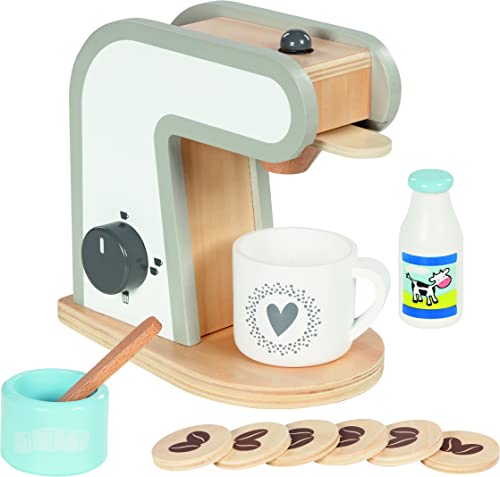 goki 51506 - Kaffeemaschine - Spielset - Zubehör für Kinderküche und Kaufladen, aus Holz von goki