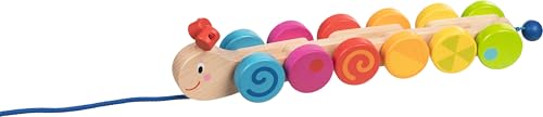 Goki Ziehtier Raupe - Farbenfrohes Holzspielzeug für Kinder ab 1 Jahr, fördert motorische Fähigkeiten und kreatives Spielen von goki