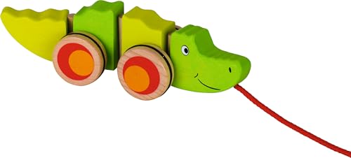 goki 54903 Ziehtier Krokodil aus Holz, Nachzieh-Spielzeug mit Tiermotiv, Lernspielzeug inklusive Schnur, Babyspielzeug fördert Koordination und Motorik, 20cm x 5cm x 6cm, ab 1 Jahr goki 54903 Ziehtier Krokodil aus Holz, Nachzieh-Spielzeug mit Tiermotiv, Lernspielzeug inklusive Schnur, Babyspielzeug fördert Koordination und Motorik, 20cm x 5cm x 6cm, ab 1 Jahr von goki