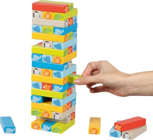 goki 56297 – Wackelturm mit Tiermotiven und Motivwürfel aus Holz – 55-teiliges Geschicklichkeitsspiel für Kinder goki 56297 – Wackelturm mit Tiermotiven und Motivwürfel aus Holz – 55-teiliges Geschicklichkeitsspiel für Kinder von goki
