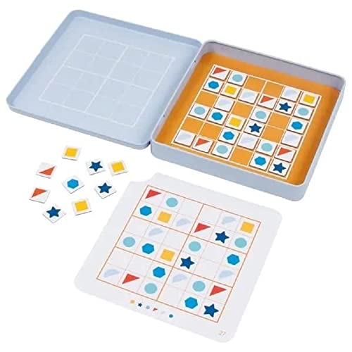 Goki - Sudoku, 16,2 x 16,2 x 2,6 cm, 36 Stück, 25 Spielzeugschablonen, Mehrfarbig (56656) von goki