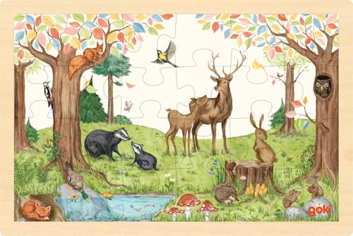 goki 57308 – Einlegepuzzle Auf der Lichtung – 24-teiliges Kinderpuzzle aus Holz mit Waldtieren goki 57308 – Einlegepuzzle Auf der Lichtung – 24-teiliges Kinderpuzzle aus Holz mit Waldtieren von goki