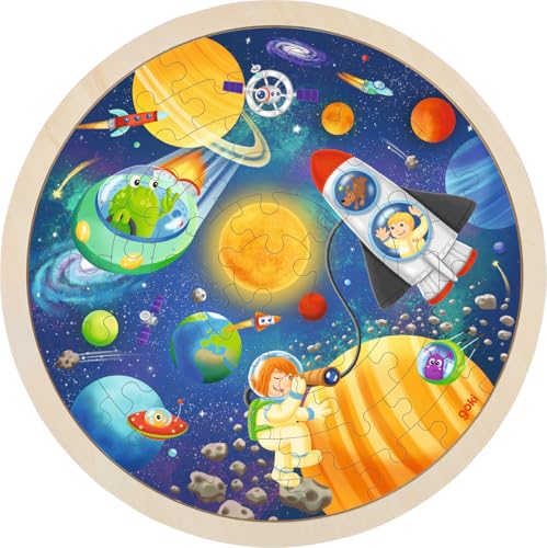 goki 57365 - Einlegepuzzle Weltall - 57 Teile aus Holz - Rundes Einlegepuzzle - für Kinder ab 4 Jahren goki 57365 - Einlegepuzzle Weltall - 57 Teile aus Holz - Rundes Einlegepuzzle - für Kinder ab 4 Jahren von goki