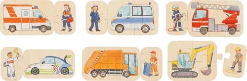goki 57373 - Puzzle Fahrzeuge - 24 robuste Teile aus Holz - Fahrzeuge und Berufe richtig zusammesetzen goki 57373 - Puzzle Fahrzeuge - 24 robuste Teile aus Holz - Fahrzeuge und Berufe richtig zusammesetzen von goki