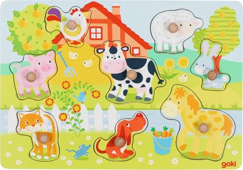 goki 57392 - Steckpuzzle Bauernhoftiere aus Holz - 8 Teile goki 57392 - Steckpuzzle Bauernhoftiere aus Holz - 8 Teile von goki
