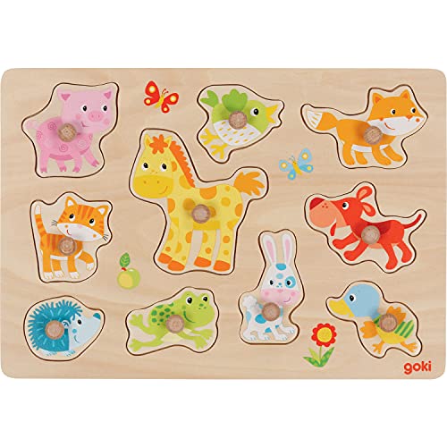 goki 57393 - Steckpuzzle Tierkinder aus Holz - 10 Teile goki 57393 - Steckpuzzle Tierkinder aus Holz - 10 Teile von goki
