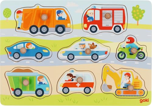 goki 57400 - Steckpuzzle Fahrzeuge aus Holz - 8 Teile goki 57400 - Steckpuzzle Fahrzeuge aus Holz - 8 Teile von goki