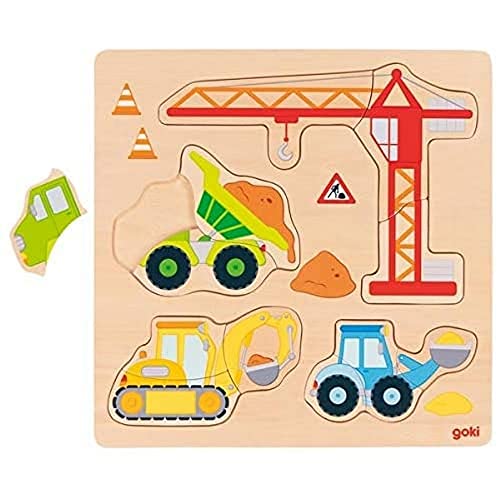 goki 57439 - Einlegepuzzle Baufahrzeuge aus Holz - 4 Motive, 12 Teile goki 57439 - Einlegepuzzle Baufahrzeuge aus Holz - 4 Motive, 12 Teile von goki