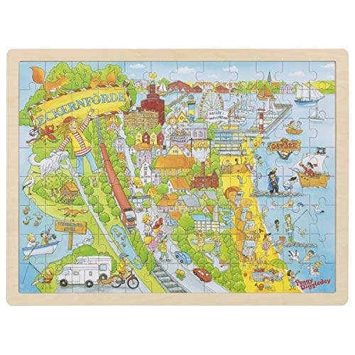 goki 57469 Einlegepuzzle Peggy in Eckernförde aus Holz, Holzpuzzle Einer Stadt, Lernspielzeug und Kinderpuzzle, fördert Fantasie und Motorik der Kinder, 40cm x 30cm, 96er Set, ab 3 Jahre goki 57469 Einlegepuzzle Peggy in Eckernförde aus Holz, Holzpuzzle Einer Stadt, Lernspielzeug und Kinderpuzzle, fördert Fantasie und Motorik der Kinder, 40cm x 30cm, 96er Set, ab 3 Jahre von goki
