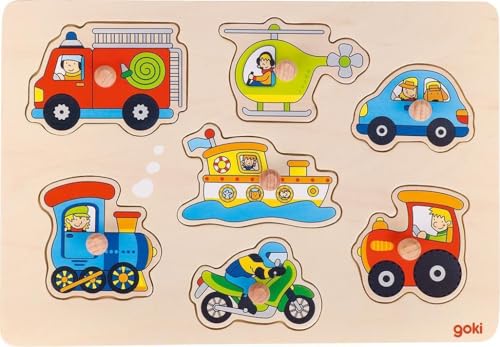 goki 57491 - Steckpuzzle Verkehrsmittel aus Holz - 7 Teile goki 57491 - Steckpuzzle Verkehrsmittel aus Holz - 7 Teile von goki