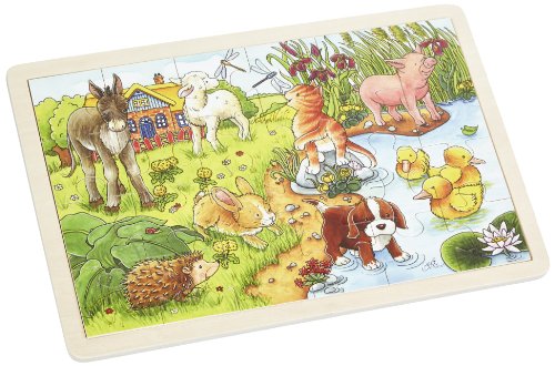 Goki 57890 - Einlegepuzzle - Tierkinder II von goki